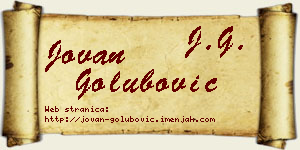 Jovan Golubović vizit kartica